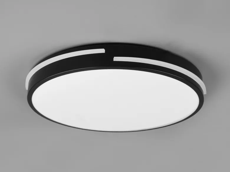 LED Deckenleuchte TACOMA Schwarz dimmbar Lichtfarbe einstellbar, Ø 40cm