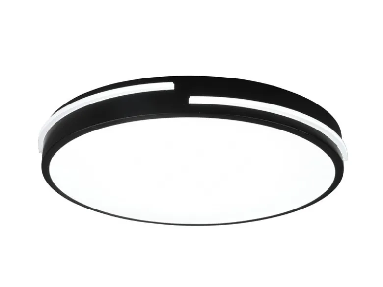 LED Deckenleuchte TACOMA Schwarz dimmbar Lichtfarbe einstellbar, Ø 40cm