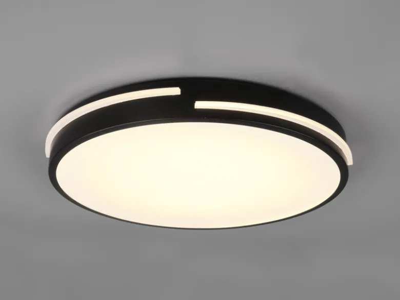 LED Deckenleuchte TACOMA Schwarz dimmbar Lichtfarbe einstellbar, Ø 40cm