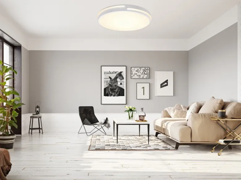 LED Deckenleuchte TACOMA Weiß dimmbar Lichtfarbe einstellbar, Ø 40cm