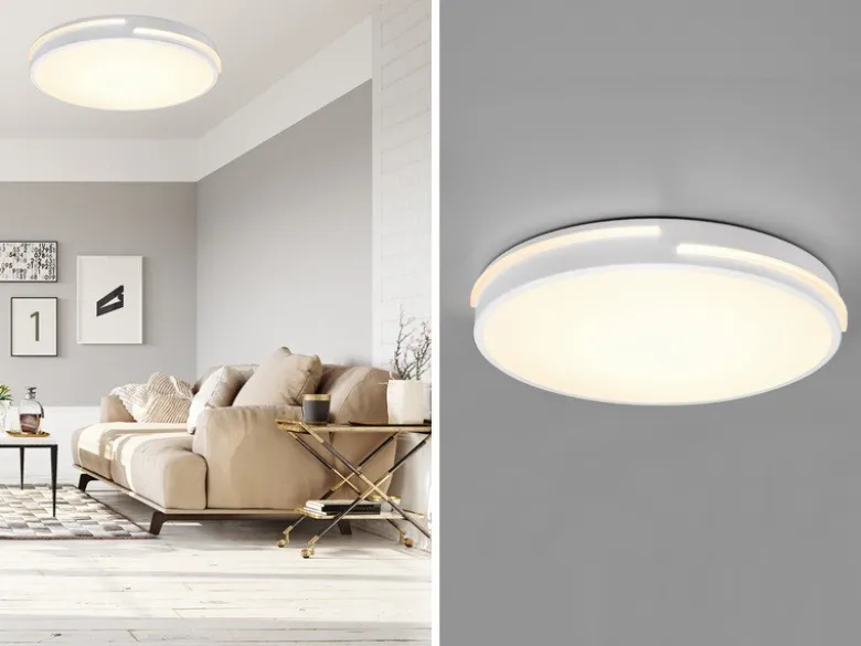 LED Deckenleuchte TACOMA Weiß dimmbar Lichtfarbe einstellbar, Ø 40cm