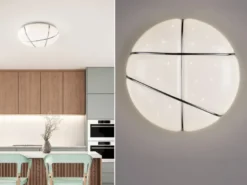 LED Deckenleuchte TIBOR mit Sternenhimmel, 3 Stufen dimmbar, Ø 28cm