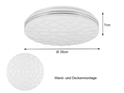 LED Deckenleuchte TIGER dimmbar Sternenhimmel Farbwechsel, Ø 38cm
