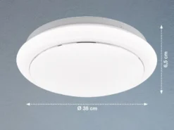 LED Deckenleuchte TIVOLI flach rundes Deckenlicht Weiß, Ø 38cm