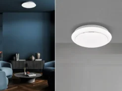 LED Deckenleuchte TIVOLI flach rundes Deckenlicht Weiß, Ø 38cm