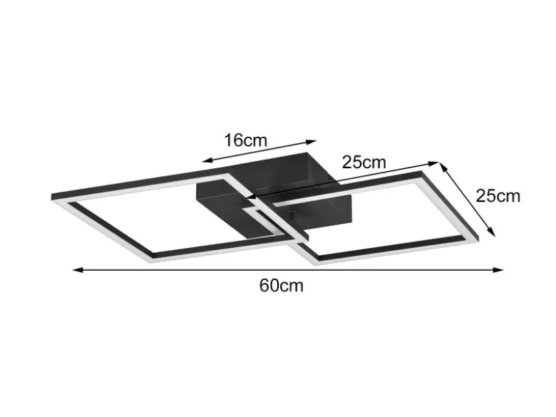 LED Deckenleuchte TRAIL Schwarz schwenkbare Module, Breite 60cm