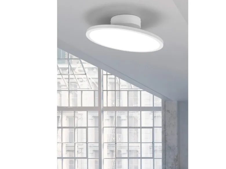 LED Deckenleuchte TRAY einflammig schwenkbar dimmbar Weiß, Ø 40cm