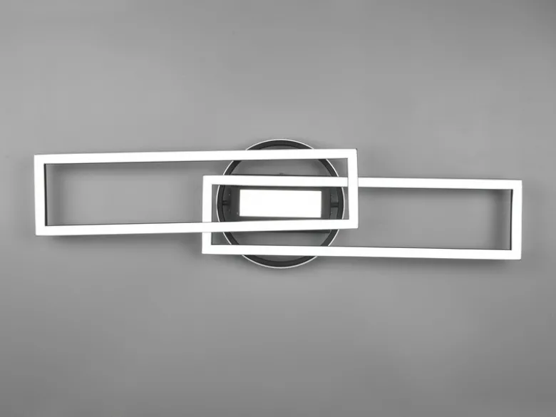 LED Deckenleuchte TWISTER Schwarz dimmbar, Lichtfarbe einstellbar, Breite 90cm