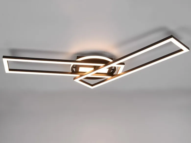 LED Deckenleuchte TWISTER Schwarz dimmbar, Lichtfarbe einstellbar, Breite 90cm