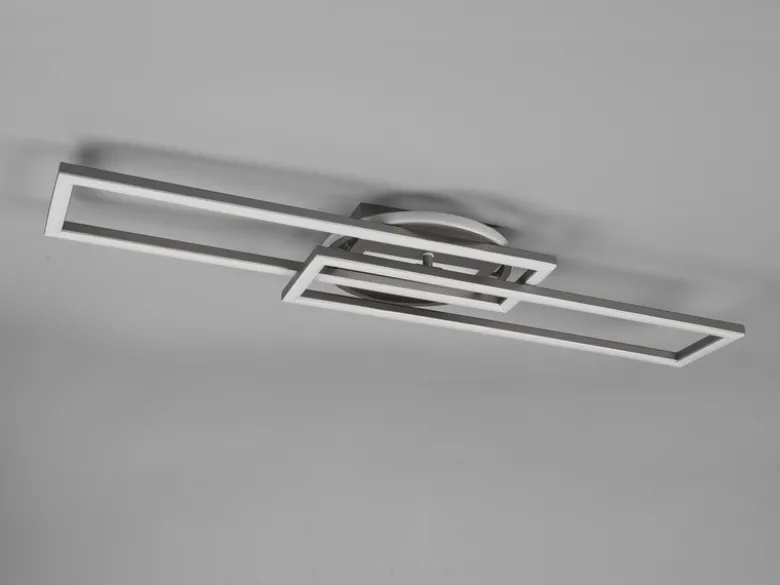 LED Deckenleuchte TWISTER Silber dimmbar Lichtfarbe einstellbar, Breite 90cm