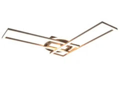 LED Deckenleuchte TWISTER Silber dimmbar Lichtfarbe einstellbar, Breite 90cm