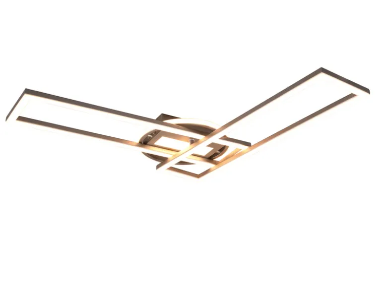 LED Deckenleuchte TWISTER Silber dimmbar Lichtfarbe einstellbar, Breite 90cm