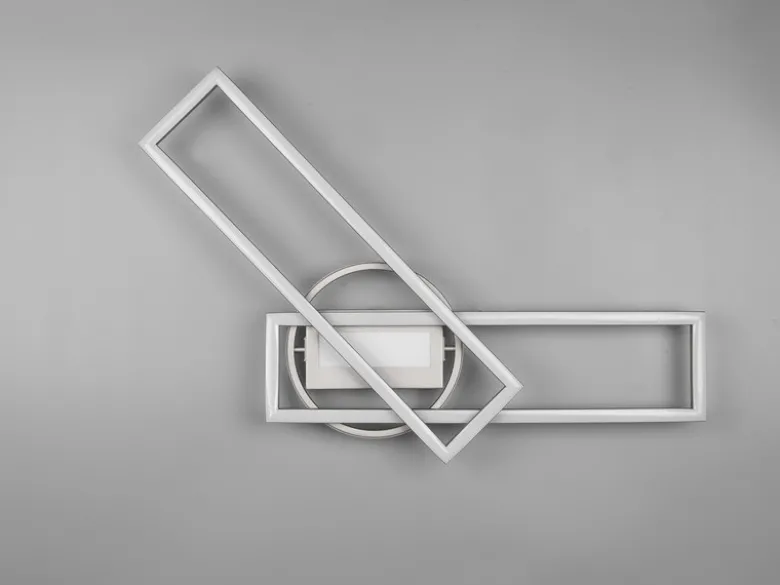 LED Deckenleuchte TWISTER Silber dimmbar Lichtfarbe einstellbar, Breite 90cm