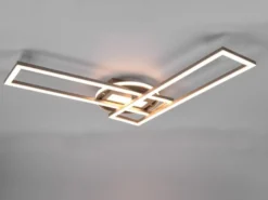 LED Deckenleuchte TWISTER Silber dimmbar Lichtfarbe einstellbar, Breite 90cm