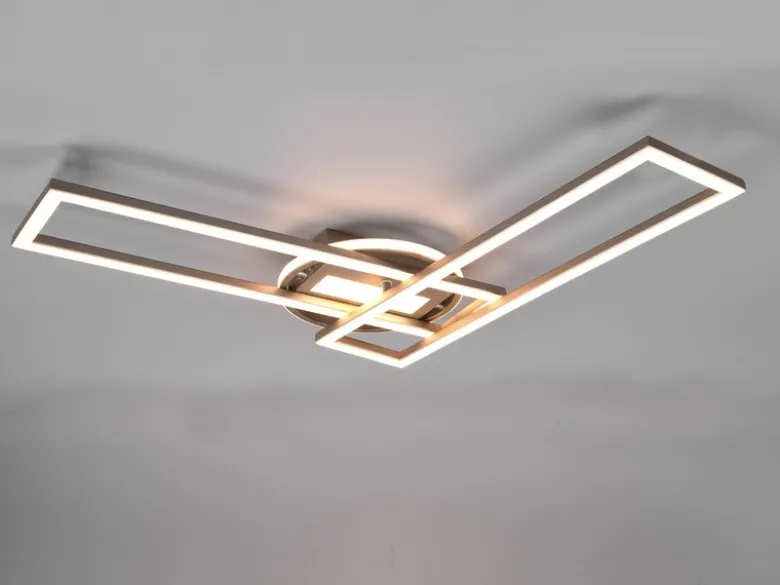 LED Deckenleuchte TWISTER Silber dimmbar Lichtfarbe einstellbar, Breite 90cm