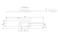 LED Deckenleuchte TWISTER Silber dimmbar Lichtfarbe einstellbar, Breite 90cm