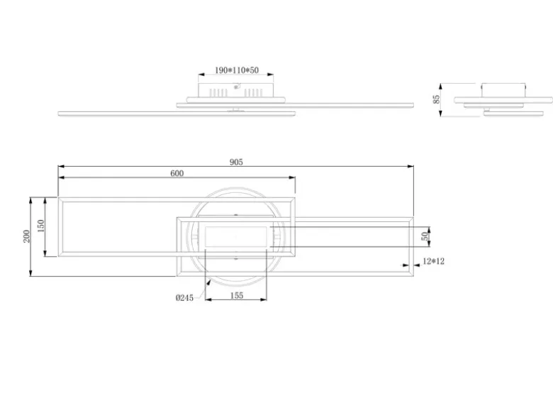 LED Deckenleuchte TWISTER Silber dimmbar Lichtfarbe einstellbar, Breite 90cm