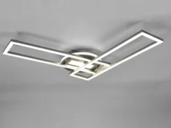 LED Deckenleuchte TWISTER Silber dimmbar Lichtfarbe einstellbar, Breite 90cm