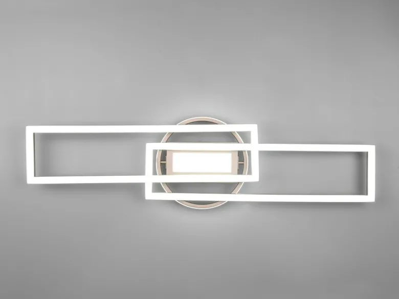 LED Deckenleuchte TWISTER Silber dimmbar Lichtfarbe einstellbar, Breite 90cm