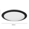 LED Deckenleuchte UMBERTO in Schwarz IP44 Badlampe, Ø 29cm
