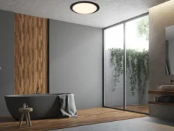 LED Deckenleuchte UMBERTO in Schwarz IP44 Badlampe, Ø 29cm