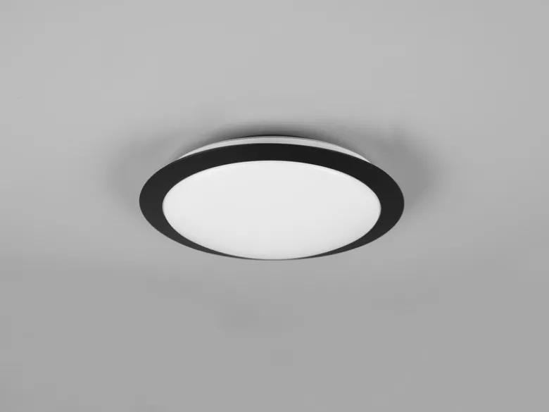 LED Deckenleuchte UMBERTO in Schwarz IP44 Badlampe, Ø 29cm