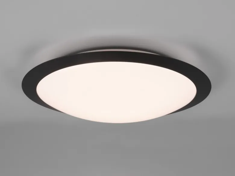 LED Deckenleuchte UMBERTO in Schwarz IP44 Badlampe, Ø 42cm