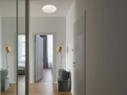LED Deckenleuchte UMBRIA flach, Weiß marmoriert, rund Ø 38cm