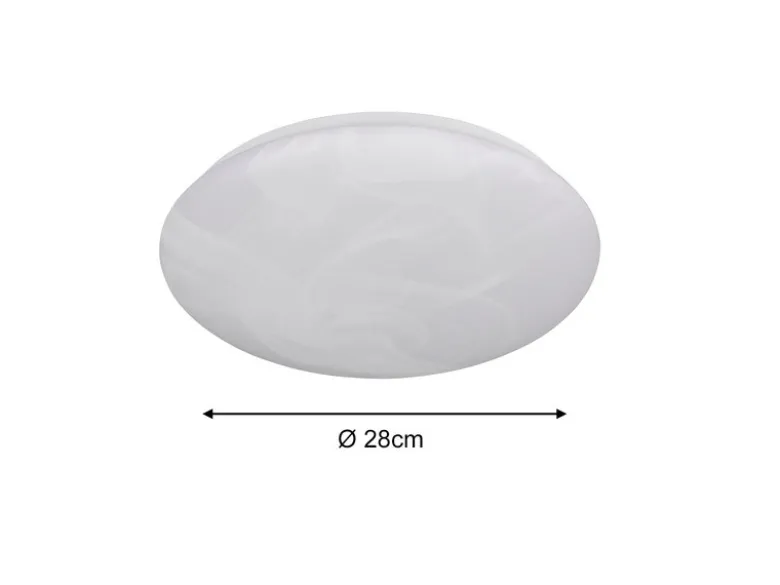 LED Deckenleuchte UMBRIA flach, Weiß marmoriert, rund Ø 28cm