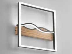 LED Deckenleuchte und Wandleuchte HAWAII in Schwarz, 3 Lichtfarben, 40x40cm