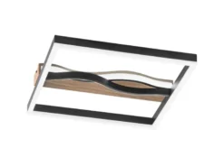 LED Deckenleuchte und Wandleuchte HAWAII in Schwarz, 3 Lichtfarben, 40x40cm