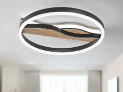 LED Deckenleuchte und Wandleuchte HAWAII in Schwarz, 3 Lichtfarben, Ø 40cm