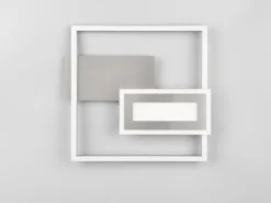 LED Deckenleuchte und Wandleuchte SPIRO ultraflach in Silber, Breite 33cm
