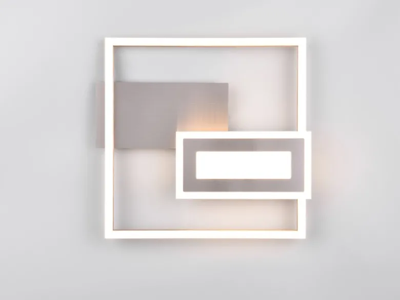 LED Deckenleuchte und Wandleuchte SPIRO ultraflach in Silber, Breite 33cm