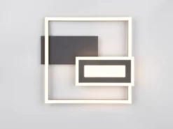 LED Deckenleuchte und Wandleuchte SPIRO ultraflach in Schwarz, Breite 33cm