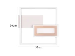 LED Deckenleuchte und Wandleuchte SPIRO ultraflach in Grey/Coffee, Breite 33cm