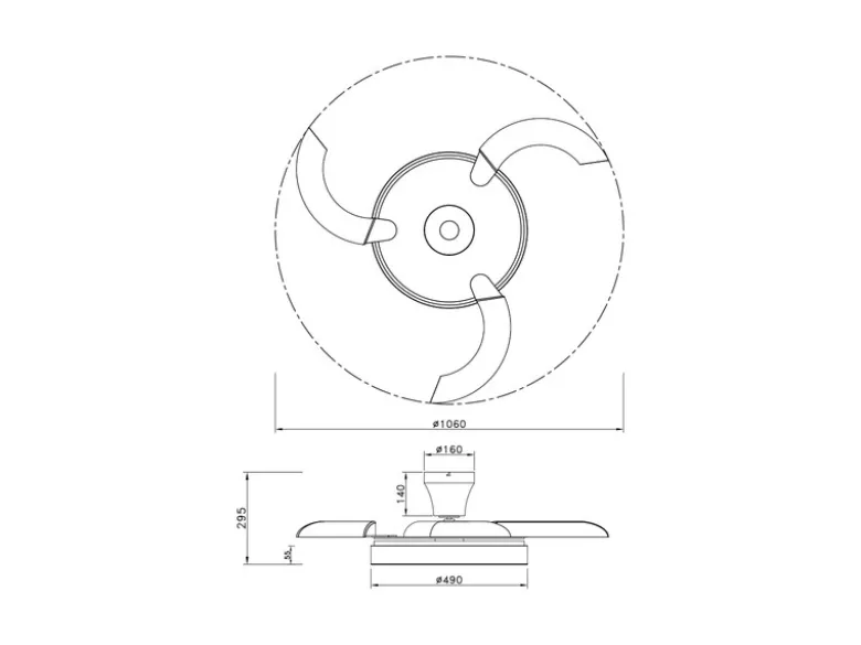 LED Deckenleuchte VANSBRO mit Ventilator und Fernbedienung Ø 49cm - max. 106cm