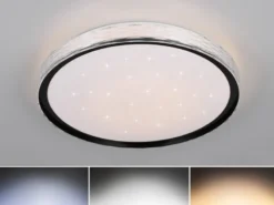 LED Deckenleuchte VARDA mit Fernbedienung Metall Schwarz, Ø 39cm