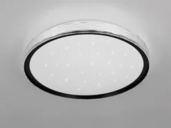 LED Deckenleuchte VARDA mit Fernbedienung Metall Schwarz, Ø 39cm