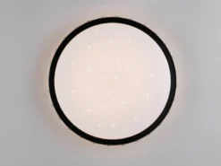 LED Deckenleuchte VARDA mit Fernbedienung Metall Schwarz, Ø 39cm