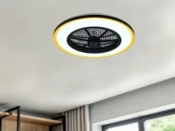 LED Deckenleuchte VARPULA mit Ventilator, Tageslicht und Fernbedienung Ø 55cm