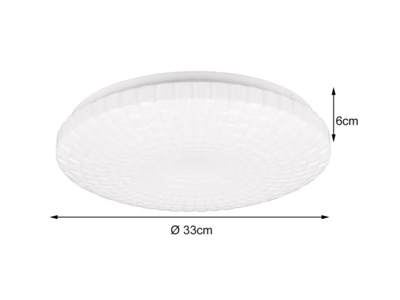 LED Deckenleuchte VEGA Weiß Sternenhimmel Effekt, Ø 33cm