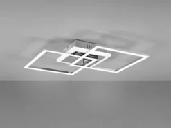 LED Deckenleuchte VENIDA eckig Chrom Weiß, Stufen Dimmer, Breite 57cm