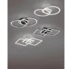 LED Deckenleuchte VENIDA 2 Ringe Schwarz, dimmbar, Breite 50cm