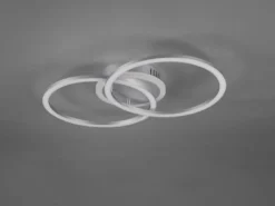 LED Deckenleuchte VENIDA 2 Ringe Silber, dimmbar, Breite 50cm