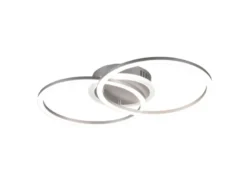LED Deckenleuchte VENIDA 2 Ringe Silber, dimmbar, Breite 50cm