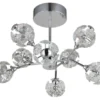 LED Deckenleuchte VIRINA 8-flammig Silber mit Kristall Glaskugeln, Ø 68cm