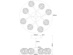 LED Deckenleuchte VIRINA 8-flammig Silber mit Kristall Glaskugeln, Ø 68cm