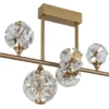 LED Deckenleuchte VIRINA 5-flammig Gold mit Kristall Glaskugeln, Breite 61cm