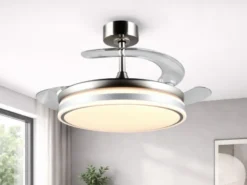 LED Deckenleuchte VOLDA mit Ventilator und Fernbedienung Ø 49cm - max. 106cm